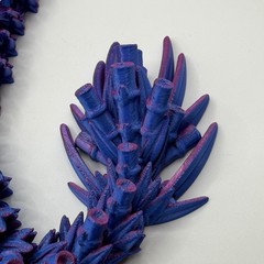 27” Articulated 3D Printed Cinderwing3D Crystal Dragon Blue/Red Silk PLA Fidget