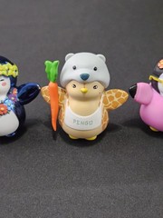 Lot of 5 Ultra Rare Pudgy Penguins Gray, Pink Hawaiian Blue, Pengu Loose 2″ Figs