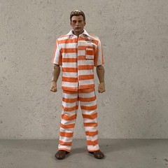 PB-JK-PRS: 1/12 orange stripe Arkham Prison outfit for 6″ medium to slim body