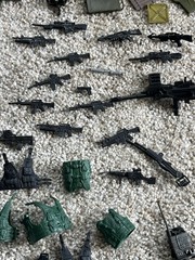 Large Military Action Figure and Accessory Lot Blue Box, Lanard, and Dongguan