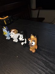 Lot of 4 BLUEY Plastic Figures Ludo Studio Moose Bluey Jack Mackenzie Pretzel