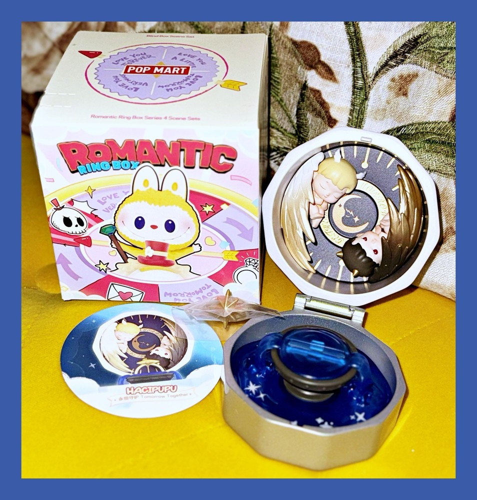 POP MART Romantic Ring Box Hacipupu Tomorrow Together Labubu Toy Figure Collect