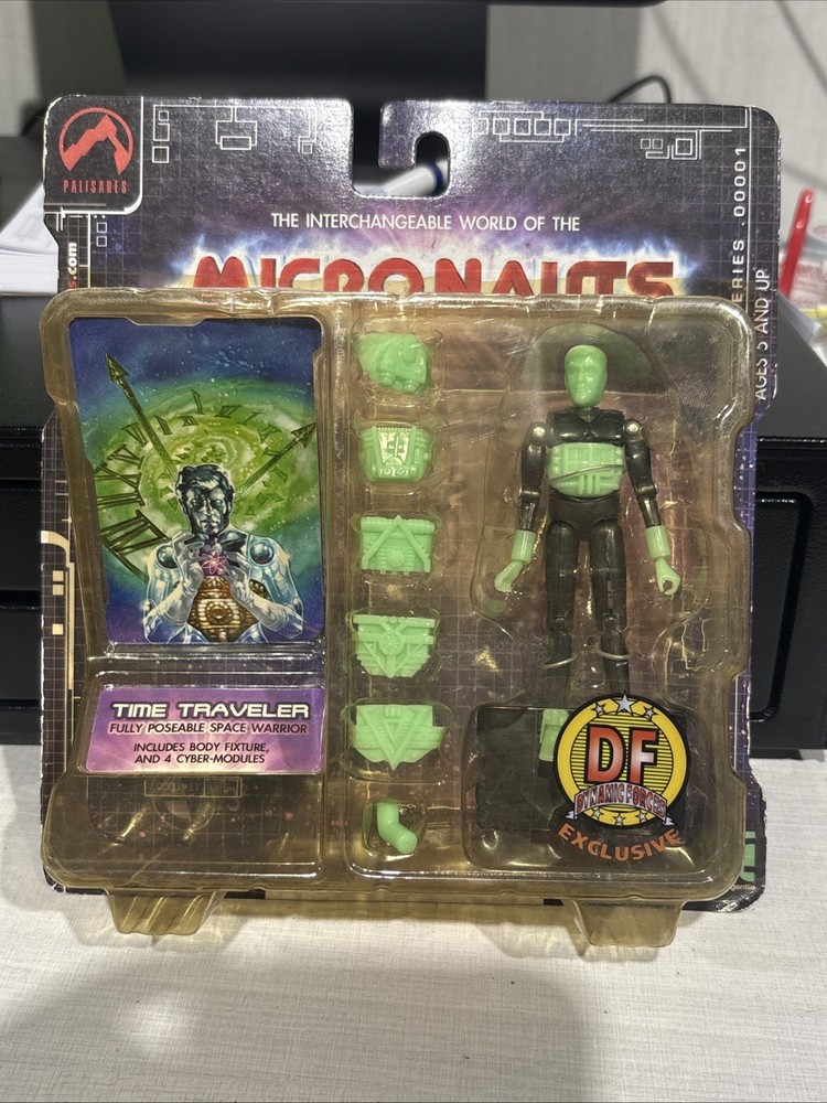 Palisades Micronauts Time Traveler Action Figure Green Black 4″ DF Exclusive