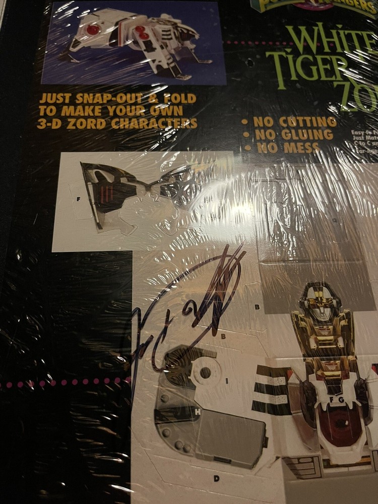 Power Rangers White Tigerzord Origami Signed By Jason David Frank JDF Sealed