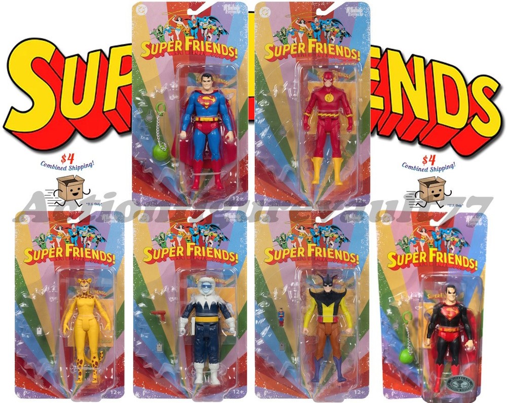 McFarlane DC Super Friends Wave 2 6″ SUPERMAN Flash CHEETAH -Factory SEALED Case