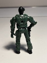 Green Military Soldier Action Figure w/ Helmet & Skull Shoulder Armor Plastic