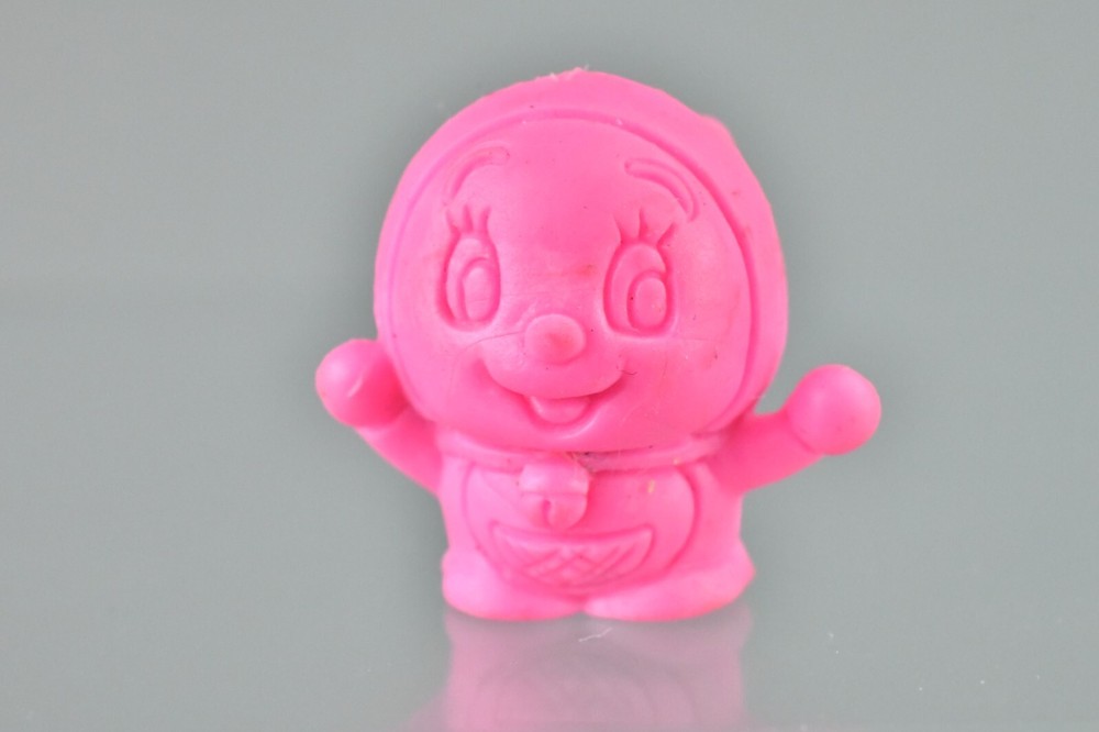 Keshi DORAEMON TV Asahi Pink Gashapon Mini Rubber Vintage 1″