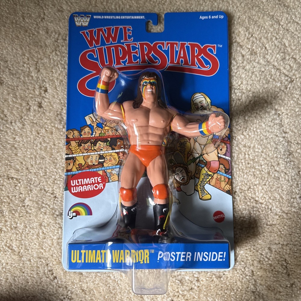 WWE LJN MATTEL SUPERSTARS ULTIMATE WARRIOR 8″ ACTION FIGURE BLUE CARD SHIPS NOW