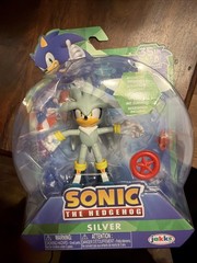 Sonic the Hedgehog SILVER Figure 35th Anniversary Jakks Pacific Red Star Spring