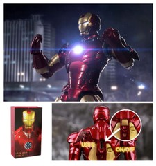 Marvel Avengers Iron Man Mark 3 MK3 Ironman LED Light Figure 1:10 Model Z.D Toys