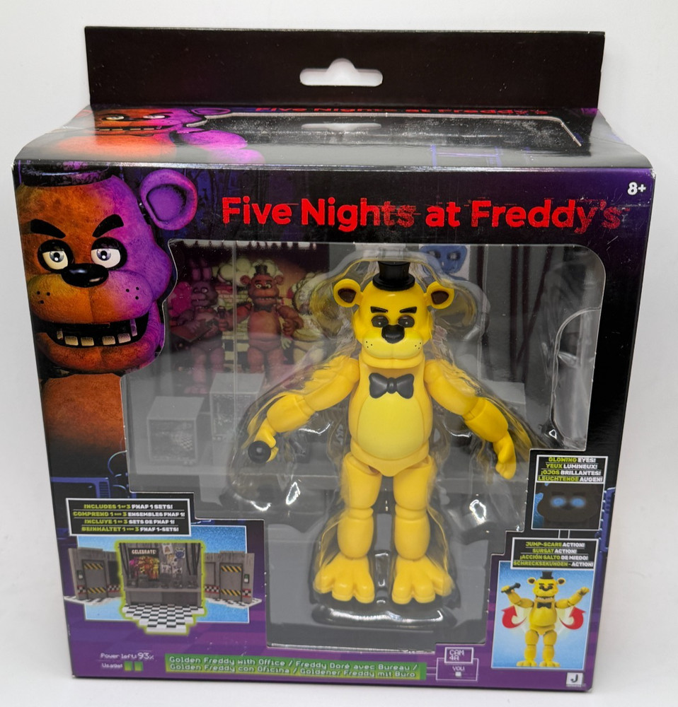 Jazwares Five Nights at Freddy’s FNAF Golden Freddy Office Toy Set 5″ In Hand