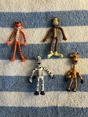 Set Lot Of 4 Bendy Cartoonish Figures Wire posable Figures