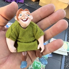 Human Action Figure Doll w/ Clothes, Green Fabric Tunic, Blue Shoes