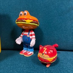 Used Happi Class Burger Kun HC#033 Big Size Figure Herocross Rare Designer Toy