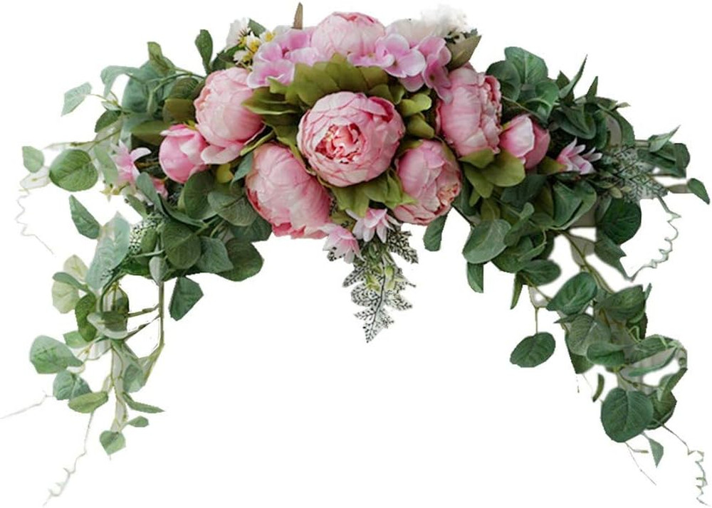 Wedding Arch Flowers, 30 Inch Rustic Artificial Floral Swag for Door Lintel, Gre