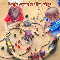 72Pc Wooden Train Tracks Lot Railway Pieces Set Play for Thomas the Train Brio