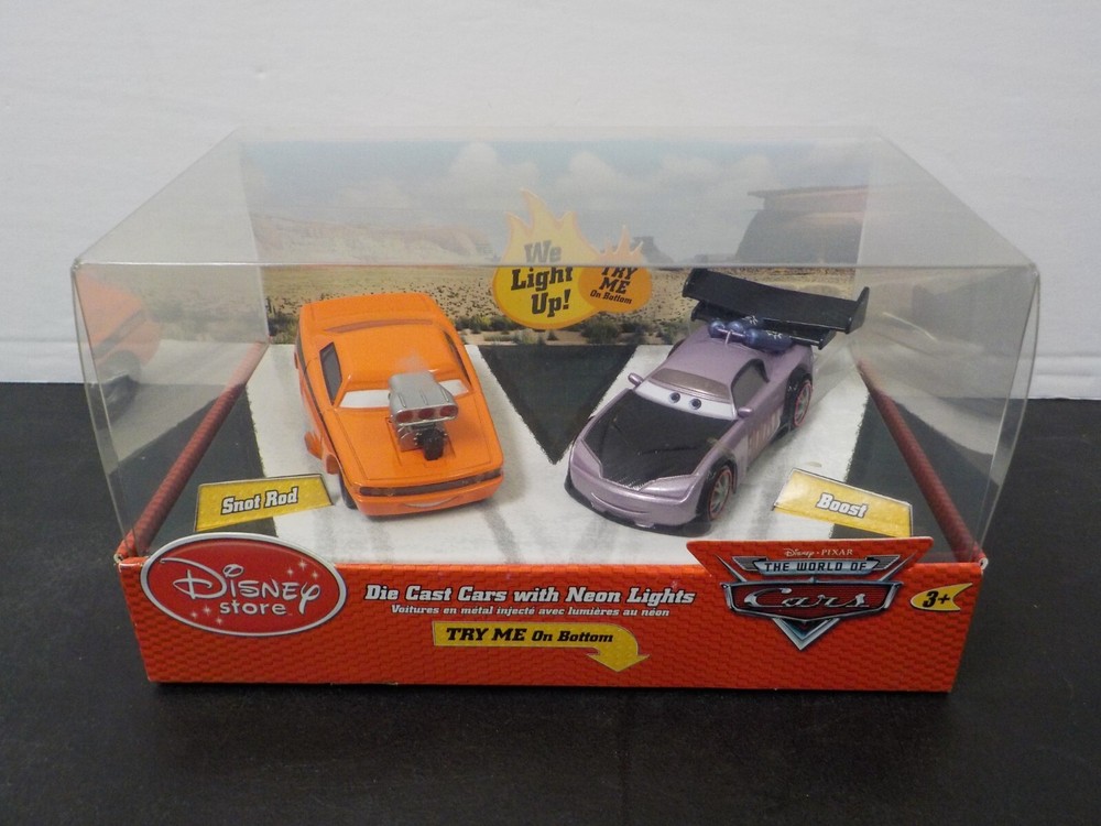 G0201 Cars Light Up Diecast Car Snot Rod Boost 2 Pack Us Disney Store New Neon