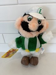 Vintage 1988 Acme Nintendo Super Mario Bros. 9″ Luigi Plush Toy Doll With Tags