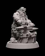 Dwarf Blacksmith Miniature, Resin Figure, Perfect for Tabletop RPGs