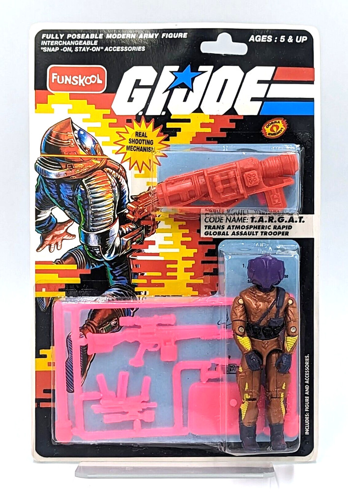 Vintage 1996 Funskool GI Joe T.A.R.G.A.T. w/ Figure Shield! Russian File Card!!
