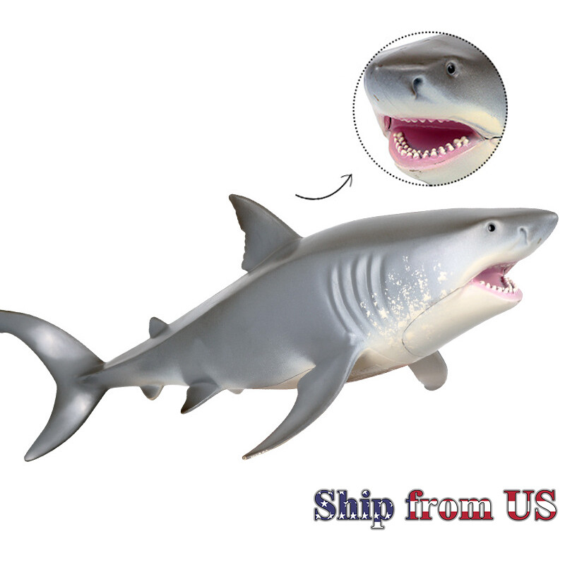 10″ Great White Shark Megalodon Meg Model Figure Jaws Ocean Animal Toy Collector
