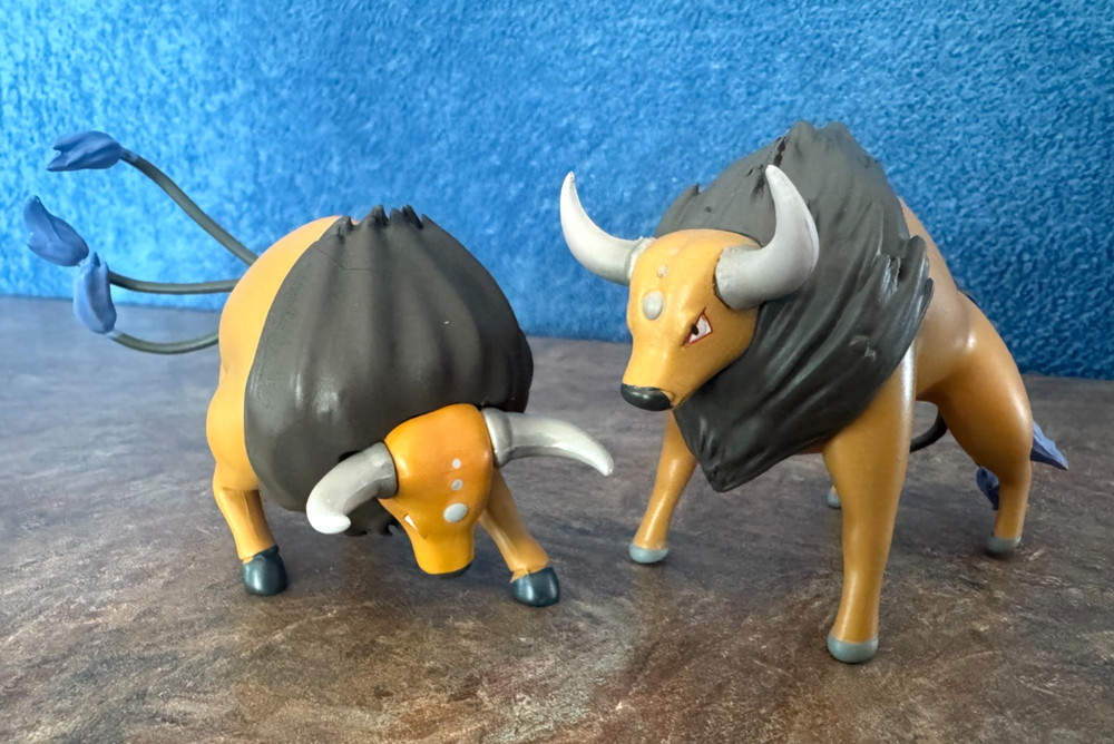 TAUROS a Wild Bull Pokemon – Set of Two (different poses) – by BANDAI – NEW