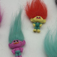 Trolls Mini Action Figure Collection Lot of 6 Multicolor Hair Dreamworks 2015