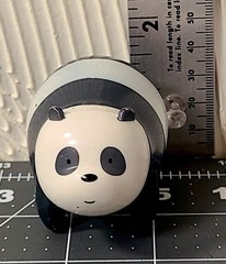 We Bare Bears Panda Bear Figure Black White Striped PVC Toy Cartoon Cake Topper