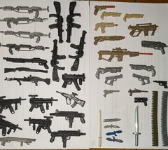 Vintage Mixed Lot GI Joe Army Action Hero Weapons Guns & Knives 50+ Pieces
