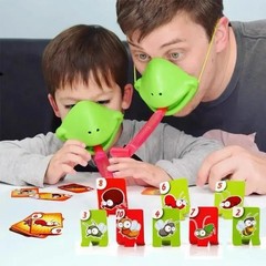 Frog Mask Wagging Tongue Lick Cards Board Games for Children Family Party