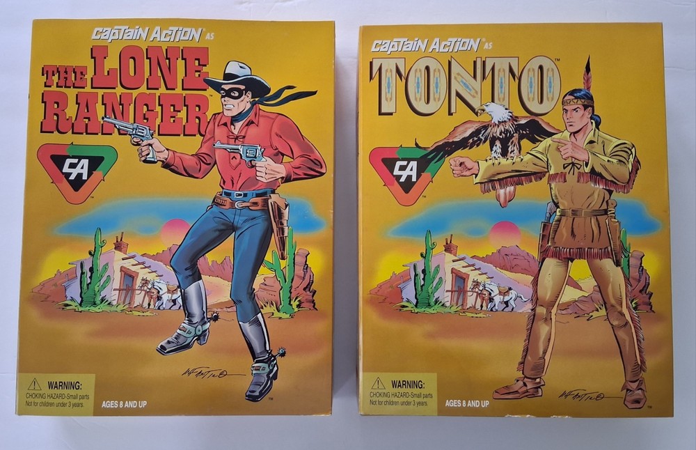 CAPTAIN ACTION as LONE RANGER & TONTO 12″ Action Figures 1998 New in Boxs Mantis