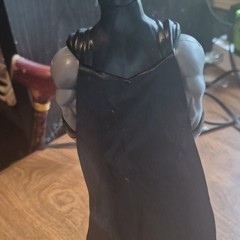 Batman Action Figure Plastic Gray/Black/Yellow w/ Cape 11 in