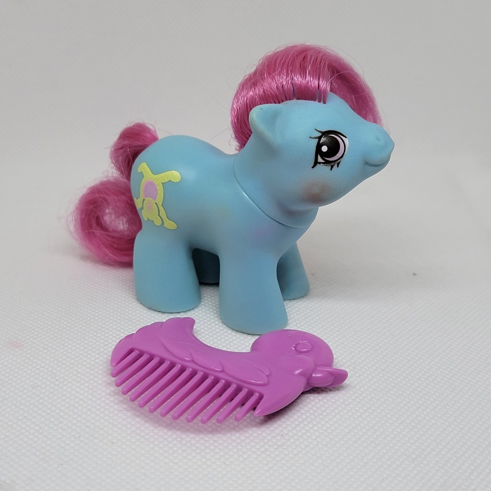 VINTAGE 1989 My Little Pony G1 Newborn BABY SHAGGY + Original Purple Duck Comb