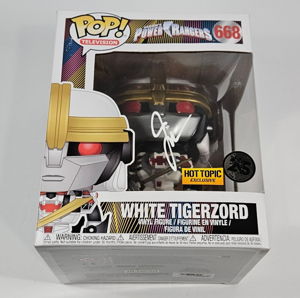 JASON DAVID FRANK SIGNED FUNKO POP WHITE TIGERZORD POWER RANGERS TOMMY JSA COA
