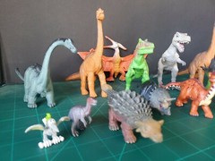 Lot of 13 Mixed Toy Plastic Rubber Dinosaurs. Great for school projects