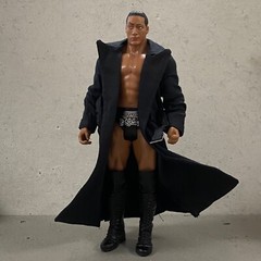 PB-MF-LTC2-BLK: Custom Black Fabric Long Coat for 7″ McFarlane WWE Action Figure