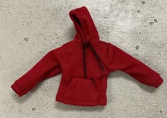 PB-SPD-HD: 1/12 scale dark red pocket hoodie for 6″ slim body