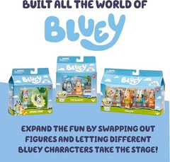 Imaginative Play Set for Toddlers, 12 Articulated Bluey Character Figures
