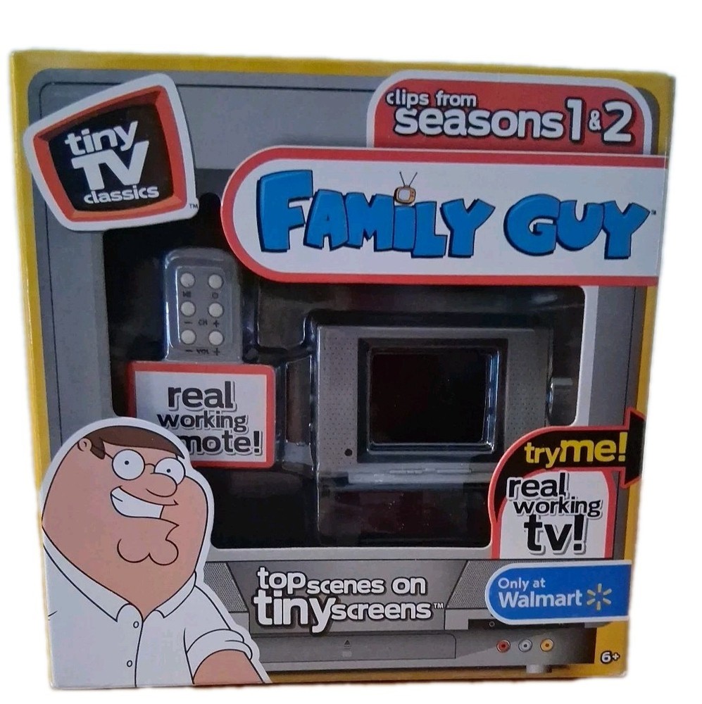 Tiny TV Classics Family Guy Real Working Mini Television Season 1 & 2 Clips NIB