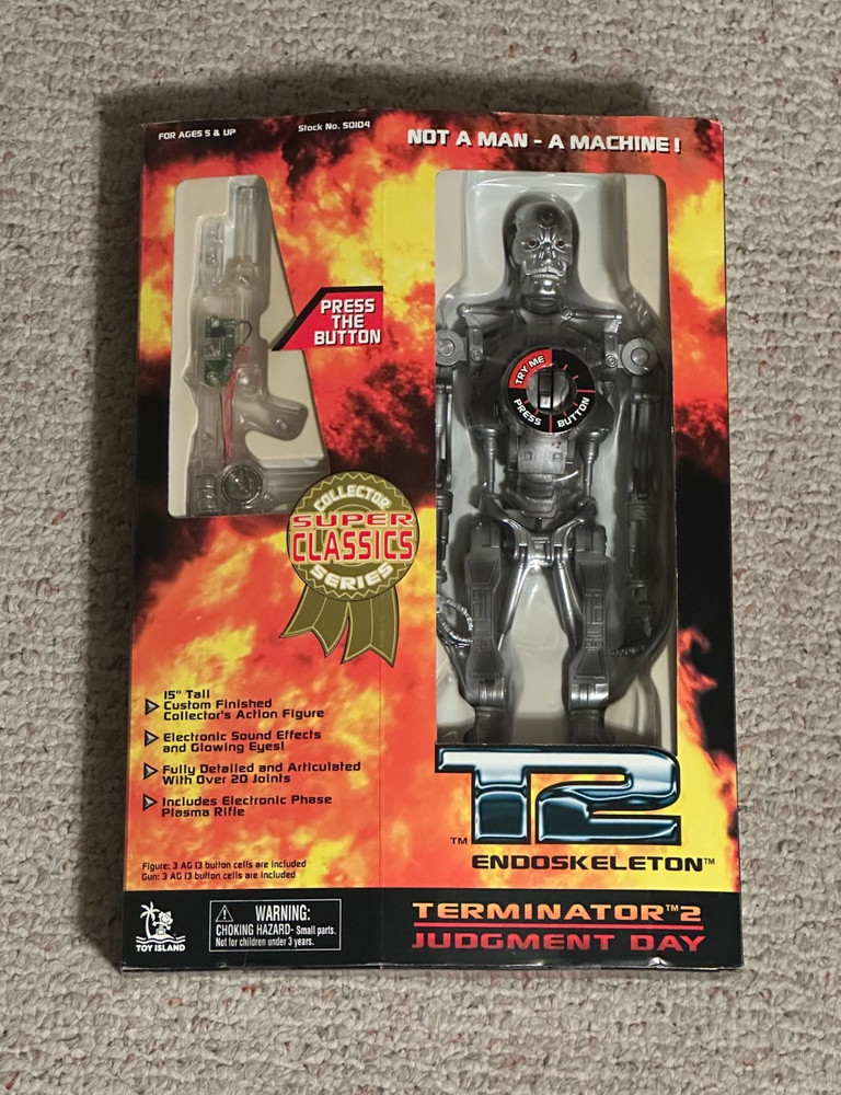 1997 Terminator 2 Judgment Day T2 Endoskeleton 15″ Action Figure Toy Island