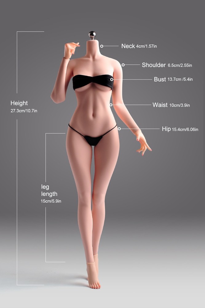 US YM505B 1/6 Plump Girl Pale Skin 12″ Female Action Figure Body Hands Foot Toys