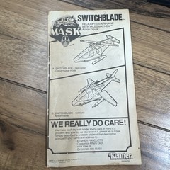 MASK Switchblade Vintage 1985 Vehicle w/Miles Mayhem Figure, Bomber, Extra Blade