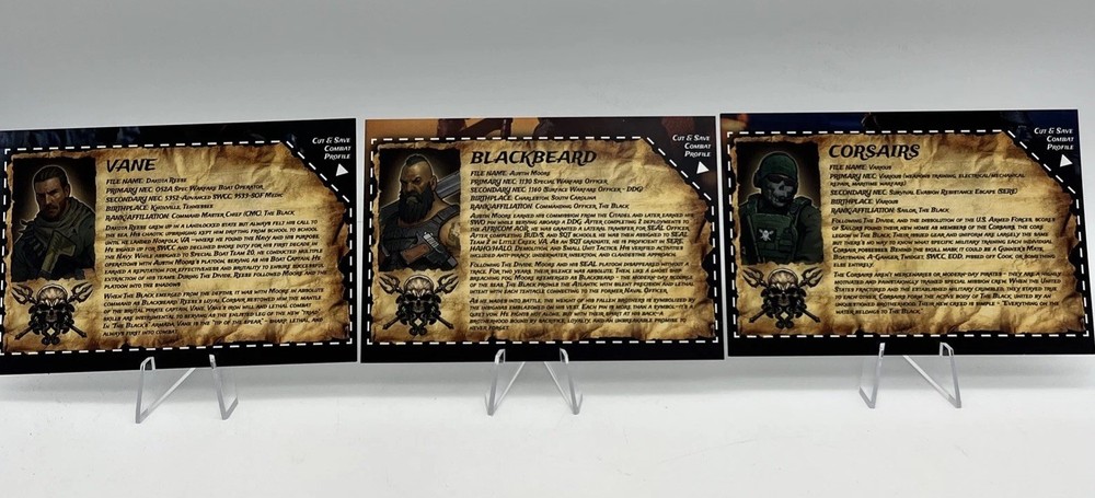 VALAVERSE THE BLACK BLACKBEARD VANE CORSAIRS 1:12 FILE CARDS RARE ACTION FORCE
