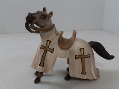 Schleich Horse 2003 Crusader Medieval Jousting Horse White with Gold Cross 70034
