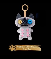 Fuggler Monster WRINKLE MCSTINKLES Secret Rare Plush Keychain Alley Cats 3.9in