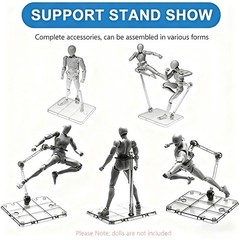 12PC HG144 Adjustable Action Figure Display Holder Base Doll Model Support Stand