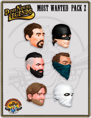 Dime Novel Legends 1:18 scale (4″) Most Wanted heads #2 six-pack