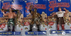 WWE Superstars LJN Series 3 Set Of 3! Rock, Rowdy, Jake! Blue Card! FREE SHIP!
