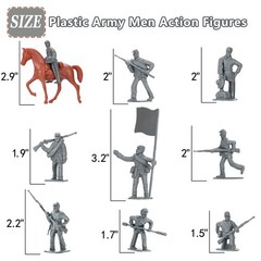 HAPTIME Civil War Army Men Set (42 pcs ) , American Civil War Toys, Plastic A…