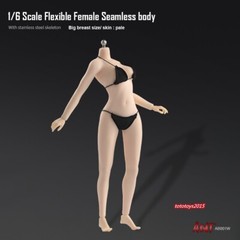 1:6 Female Pale Skin Large Bust Breast Figure Flexible Seamless 12 inch Body Toy